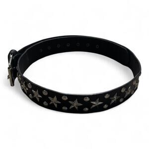 Black Star Studded Faux Leather Belt – 41” Punk Grunge Y2K